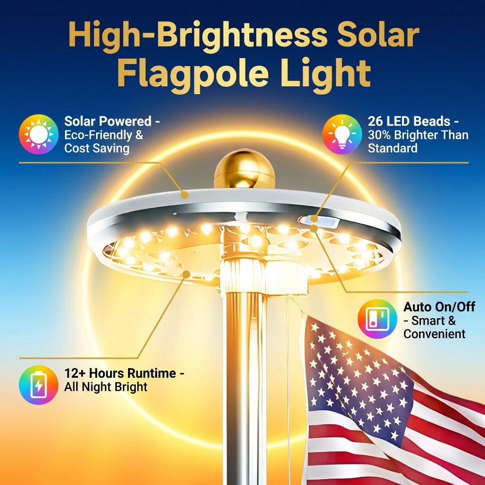 Solar LED Flagpole Light IP65  - Smart Garden Umbrella recension och pris