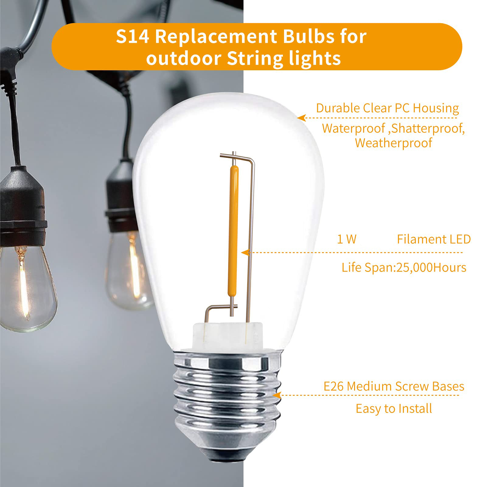 LED S14 Replacement Light Bulb - Smart Garden Umbrella recension och pris