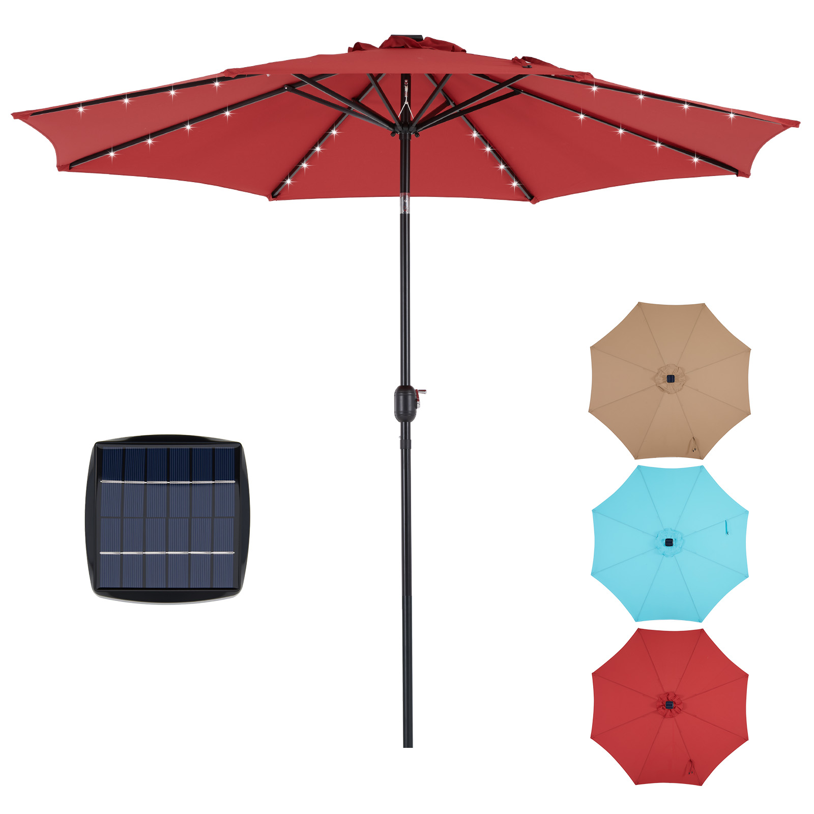 JHK 10FT Solar Patio Umbrella  - Smart Garden Umbrella recension och pris