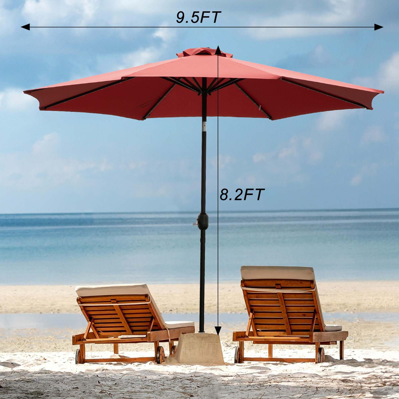 JHK 10FT Solar Patio Umbrella  - Smart Garden Umbrella recension och pris